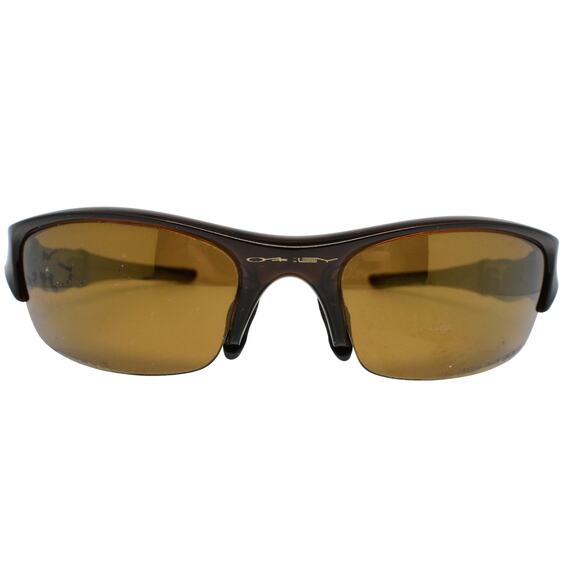 Oakley Flak 12-901 Rootbeer Polarized 63-20 Sunglasses - LENSES FAIR/FRAMES GOOD - Picture 5 of 16